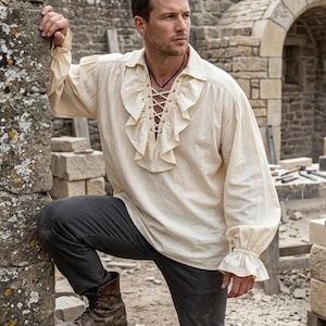 Vintage Lace up Shirt Men's - Etsy