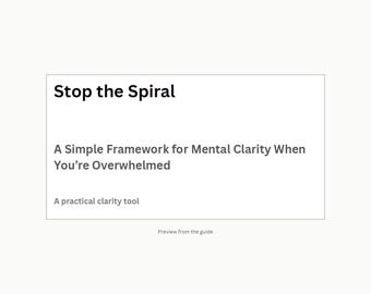 Overthinking & Overwhelm Relief | Mental Clarity Guide – Stop the Spiral (Printable PDF)