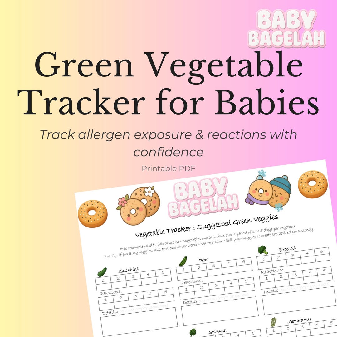 Baby Vegetable Tracker | Green Veggies Introduction Log | Infant ...