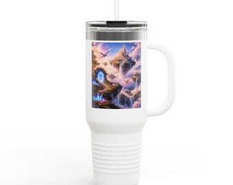 Floating Fantasy Castle travel mug | 40oz insulated tumbler