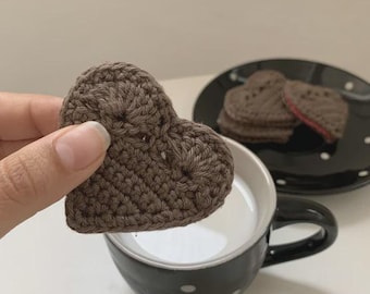 Patrón de crochet de galleta de corazón / Juguete de postre amigurumi en PDF (descarga digital)