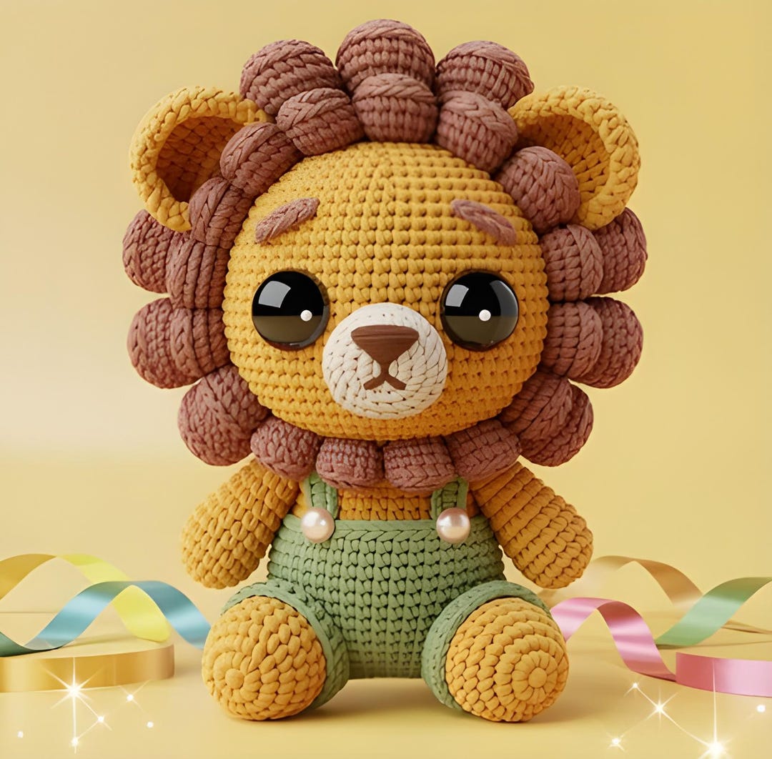 Cute Crochet Lion Amigurumi Pattern – Handmade Stuffed Lion Toy PDF - Etsy