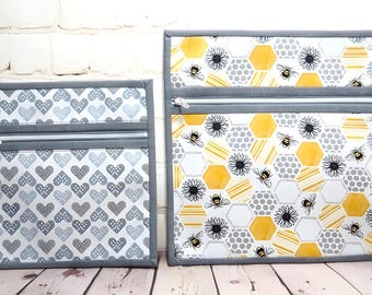 Patrón para bolso con cremallera Canterbury / PDF para principiantes sobre cómo coser un bolso plano (descarga digital)