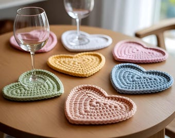 Lacey Heart Coaster Crochet Pattern | Valentine's Day Table Decor (PDF Download)
