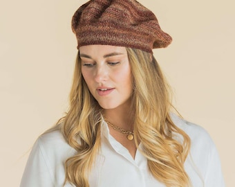 Patrón sencillo para tejer una boina a crochet / Talla para adultos (apto para principiantes) (Descarga en PDF)