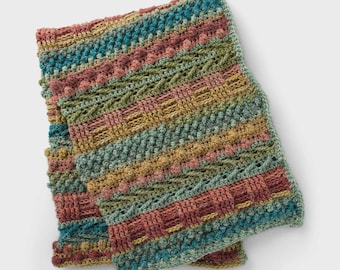 Super Bulky Crochet Blanket Pattern, Textured Popcorn Stitch Throw (PDF Download)