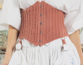 Patrón de top corsé de ganchillo / Bustier con cordones estilo vintage (descarga digital)