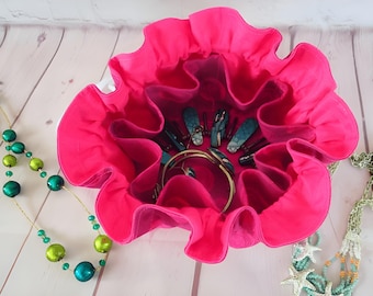 Patrón de costura para principiantes para estuche de joyería con cordón (PDF), bolsa organizadora de viaje