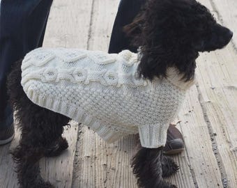 Patrón de punto trenzado para suéter de perro / Patrón fácil para abrigo de mascota en PDF (XS-XL)