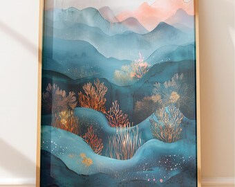 Nautical Coral Reef Wall Art - Calming Coastal Colors