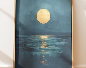 Ocean Wall Art Print: Serene Moonlight - Coastal Home Decor