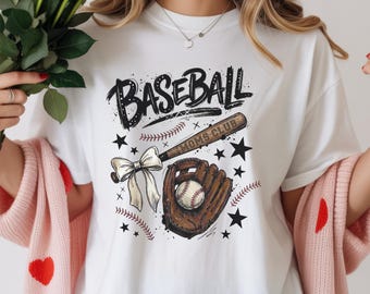 Baseball Moms Club T-Shirt,Trendy Sports Mom Gift,Gameday Doodle Baseball Tee, Trendy Women's Baseball Shirt, Sports Mom Shirt, Game Day Tee