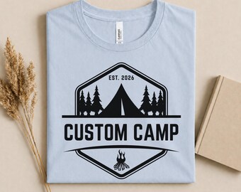Custom Camping Family Reunion Shirt, Personalized Camp Trip T-Shirt, Custom Camp Name Tee, Camping Group Shirt, Campfire Vacation Tee