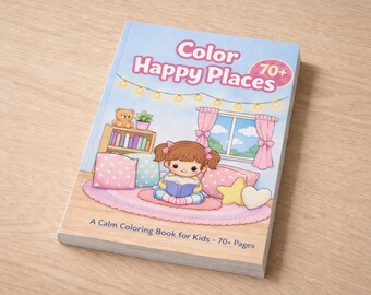 70+ Calm Happy Places Coloring Book for Kids (Ages 4–8) | Printable & Digital Coloring Pages | Instant Download