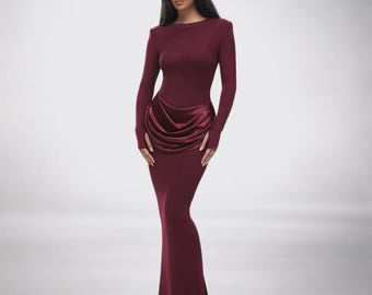 Gerafftes, figurbetontes Maxikleid – Elegantes Abendkleid
