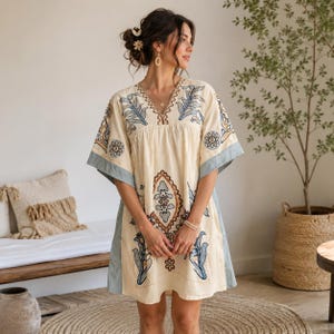 mini boho floral embroidery dress Embroidered Casual Wedding gown