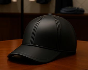 Luxus Schwarze Lederkappe Handgemachte Vintage Kappen