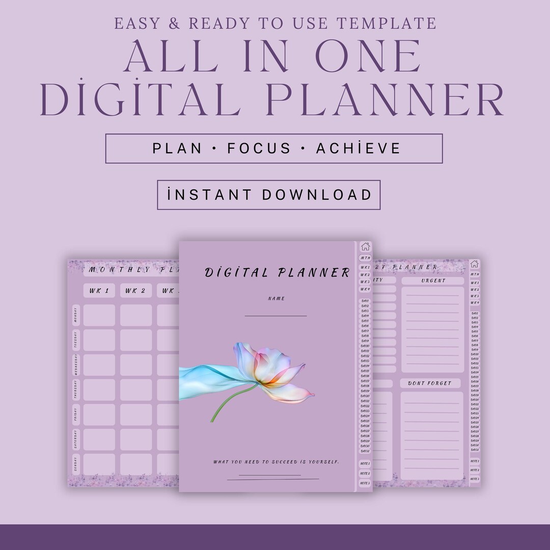 Digital Daily Planner, Portrait Digital Planner, to Do List, Daily ...