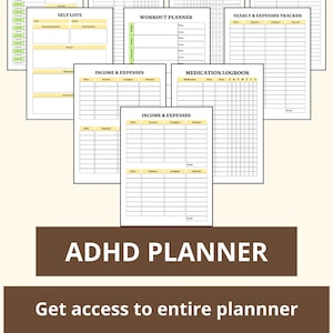 ADHD Planner: Focus, Tasks, Goals, Productivity Worksheets