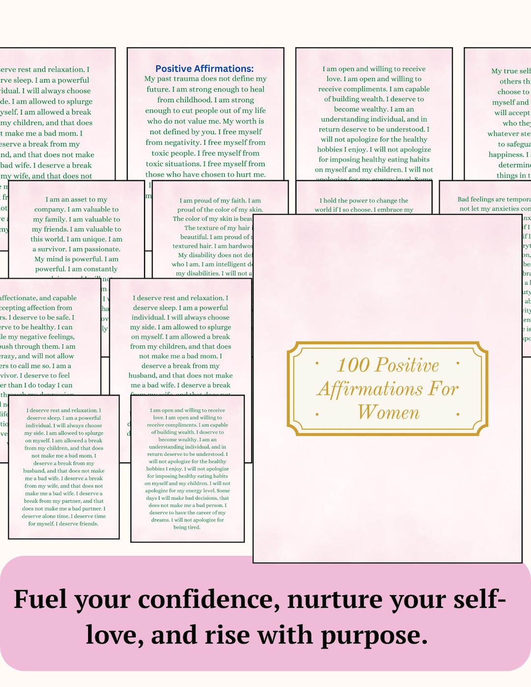 100 Positive Affirmations for Women - Etsy