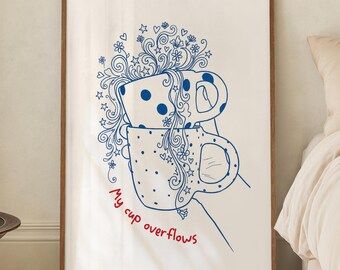 My Cup Overflows | Psalm 23:5 | Christian Prints | Faith-Inspired Scripture Wall Art