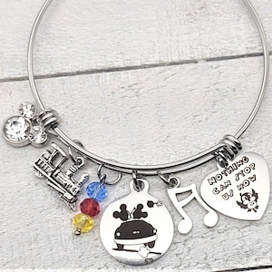 Nothing Can Stop Us Now, Mickey Minnie Mouse, Mickey and Minnie's Runaway Railway  WDW Train Ride, Chuuby Bird Personalized Name Bracelet