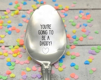 You're Going to Be A Daddy Surprise Pregnancy Reveal Announcement Family Husband Ice Cream Cereal, Coffee Spoon