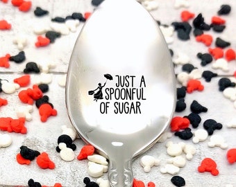 Mary Poppins Just A Spoonful of Sugar Inspired Ice Cream, Cereal, Coffee Spoon Option to Personalize with name, Disney fan gift