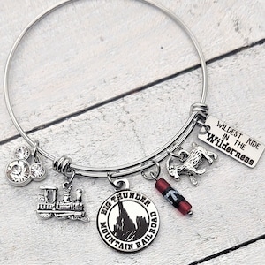 Big Thunder Mountain Railroad Train Ride Inspired Charm Bracelet TNT, Dynamite charm, Goat, Wildest Ride In the Wilderness Personalized name