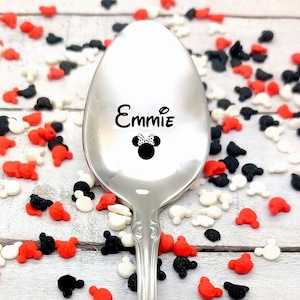 Personalized Name Minnie Mickey Mouse  Ice Cream, Cereal, Coffee Spoon Option to Personalize with name on Handle Disney Fan