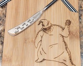 Oogie Boogie w dice Nightmare Before Christmas Engraved Wood Cutting board Gift Set Spreader Knife, Holiday Hostess, Disney Kitchen Gift