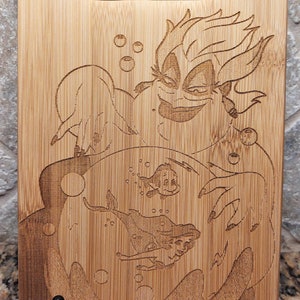 Cooking Cutting Wood Board foodie gift Art Gift Kitchen Decor Engraved URSULA Villain Sea Witch Ariel little Mermaid Inspired Cheese