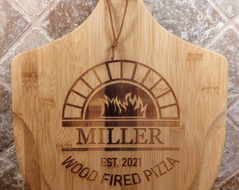 Family Name Personalized Wood Fired Pizza Peel Engraved, Housewarming, Anniversary Gifts, Pizza Lovers, Platter Tray, Wedding Year Est. Gift