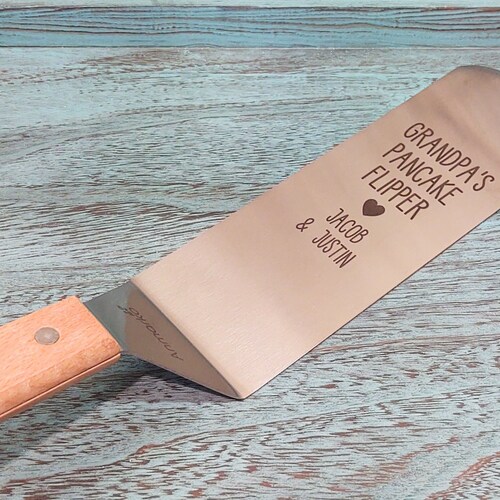 Personalized Long Pancake Flipper Spatula Stainless Steel Etsy