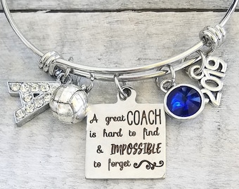 2024 Coach bracelet Volleyball , Waterpolo  Team  A great coach is hard to find & impossible to forget charm Bracelet Personalized engraved