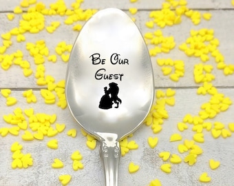 Be Our Guest Beauty and the Beast Inspired Ice Cream, Cereal, Coffee Spoon Option to Personalize with name, Disney Princess gift