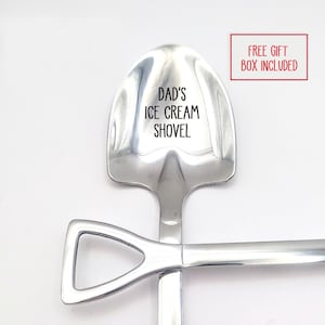 Personalized Ice Cream Large Shovel Spoon Birthday Father's Day Christmas Stocking Stuffer Custom Spoon Mom Grandpa Dad Pops Papa Funny gift