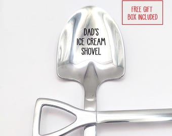 Personalized Ice Cream Large Shovel Spoon Birthday Father's Day Christmas Stocking Stuffer Custom Spoon Mom Grandpa Dad Pops Papa Funny gift