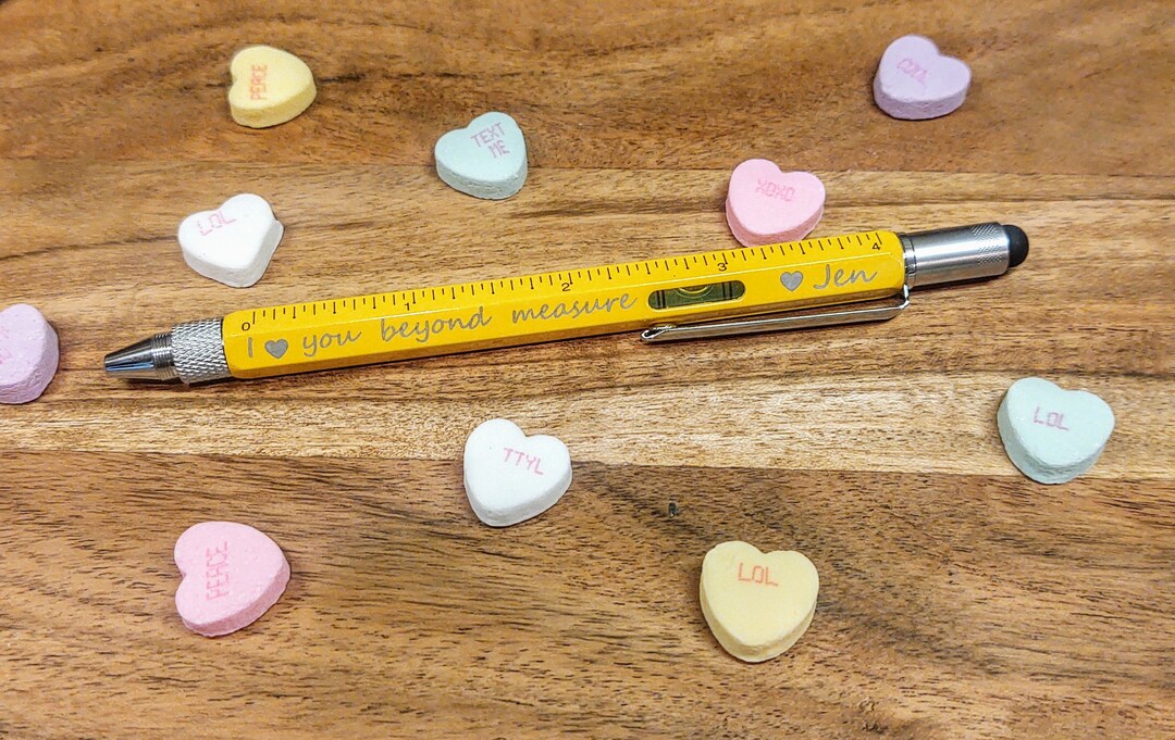I Love You Beyond Measure Personalized Name Ballpoint Pen Gift for Men 6 in 1 Multitool Ruler ...