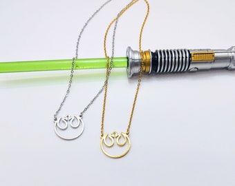 Star Wars Rebel Alliance Symbol Rebels Necklace Layering Minimalist Jewelry Gold, Stainless Steel Dainty, Cosplay Halloween Galaxy's Edge