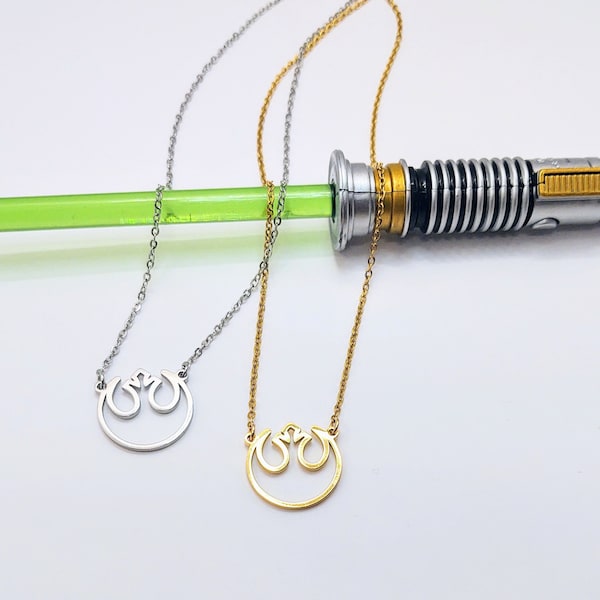 Star Wars Rebel Alliance Symbol Rebels Necklace Layering Minimalist Jewelry Gold, Stainless Steel Dainty, Cosplay Halloween Galaxy's Edge