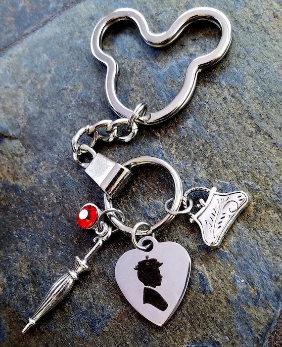 Personalized Mary Poppins Disney Movie Inspired Charm Keychain with Umbrella Purse Bag Charm Red rhinestone charm keyring