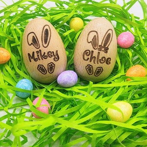 Personalized Name Wooden musical egg Wood Shaker Kids instrument Easter Bunny Basket Gift Chocolate free Easter Egg First Easter girl boy
