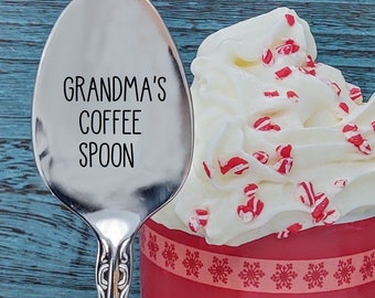 Personalized Custom Name Coffee Spoon, Mom Grandma Nana Gift, Christmas Stocking Stuffer,  Tea Ice Cream For Her, Him, Child Gift, Cereal