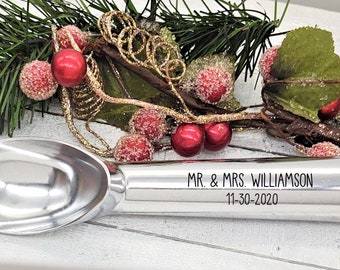 Custom Wedding Couple Date,  Personalized Name Ice Cream Scoop, Christmas Gift Exchange, Housewarming, Engagement,  Wedding Gift , Est. Year