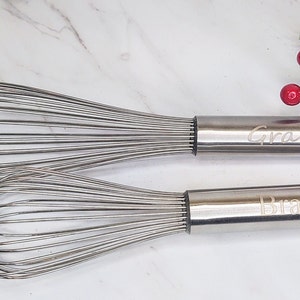 Personalized Name Custom Stainless Steel Whisk, Kitchen Whisk  10" or 12" Personalized Chef Cooking Gift, Grandma, Mother's Day Christmas