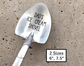 Personalized Ice Cream Grandpa Engraved Stainless Steel Dessert Shovel Spoon Unique Gift for Dad Father's Day Sentimental 2 Sizes 6" 7.5"