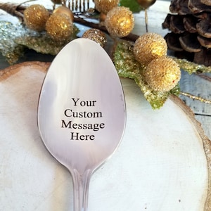 Personalized Custom name Coffee Spoon, Ice Cream Spoon, Cereal Spoon, Foodie Gift, Coworker, Christmas Stocking Stuffer Customized  quote