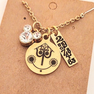 Gold It's A Small World After All Disney Ride Inspired Clock Face  Minimalist Charm Necklace Clock Numbers Option to personalize with Name