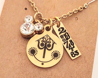 Gold It's A Small World After All Disney Ride Inspired Clock Face  Minimalist Charm Necklace Clock Numbers Option to personalize with Name